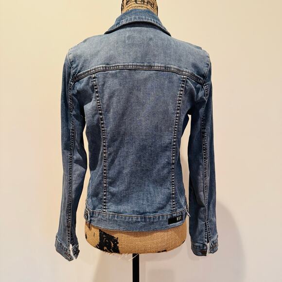 Kut from the Kloth Denim Blue Amelia Empathetic Medium Wash Jean Jacket Medium - Picture 6 of 15